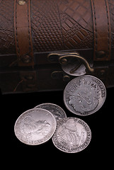 Image showing old silver coins of 16-18th centuries