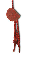 Image showing Vintage sealing wax stamp from 17th century manuscript