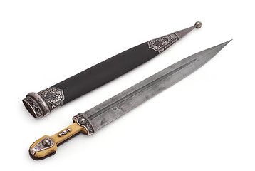 Image showing Caucasian dagger with beautiful grip