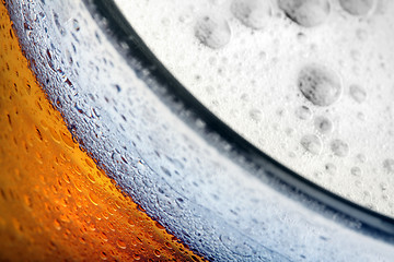 Image showing Close up photo of beer
