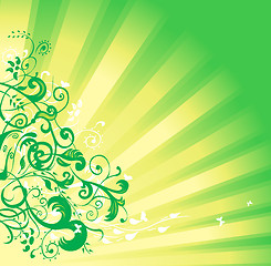Image showing Green floral background