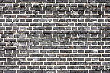 Image showing Black brick wall