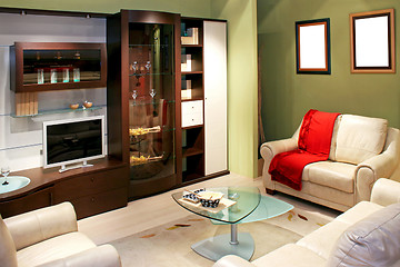 Image showing Green living room