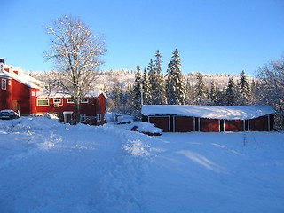 Image showing Red house in winter