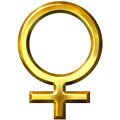 Image showing 3D Golden Female Symbol 