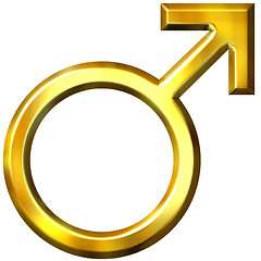 Image showing 3D Golden Male Symbol