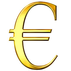 Image showing 3D Golden Euro Symbol