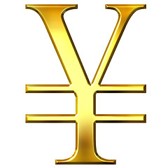 Image showing 3D Golden Yen Symbol 