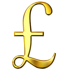 Image showing 3D Golden Pound Symbol 