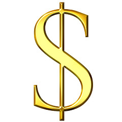 Image showing 3D Golden Dollar Symbol 