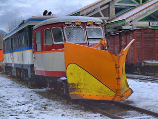 Image showing train at the Provence snowy station