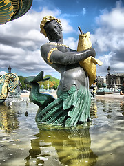 Image showing Paris - fountain detail at the Concorde square