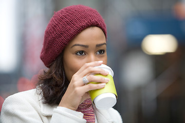 Image showing Woman Drinking Coffee