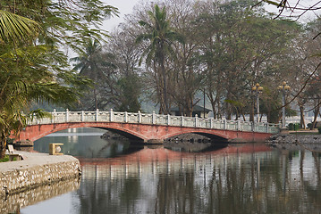 Image showing Pink bridge in Hanoi