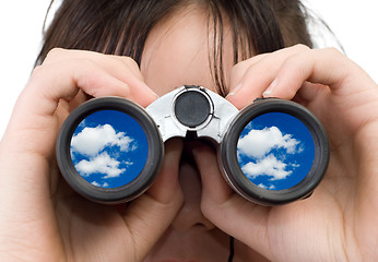 Image showing Girl Watching Clouds