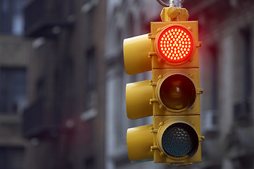 Image showing Traffic light on red