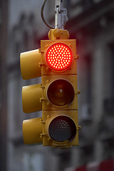 Image showing Traffic light on red