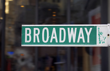 Image showing Broadway street sign