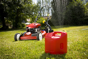 Image showing Red Lawn Mower