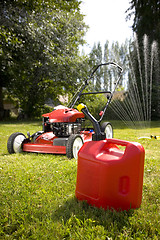 Image showing Red Lawn Mower