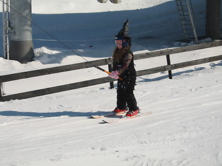 Image showing The skiing whitch