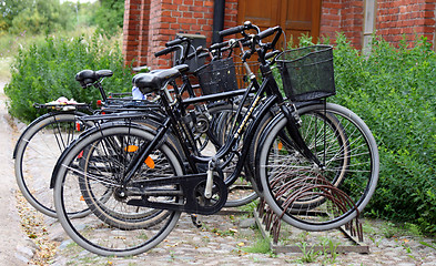 Image showing Black Bicycles