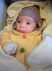 Image showing little boy goes to walk