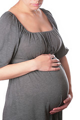 Image showing expectant mother on white background