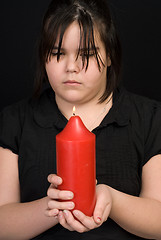 Image showing Girl Holding Candle