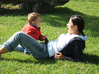 Image showing Mother and son