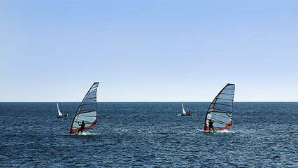 Image showing two windsurfer