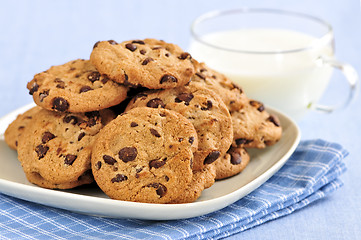 Image showing Milk and chocolate chip cookies