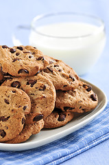 Image showing Milk and chocolate chip cookies