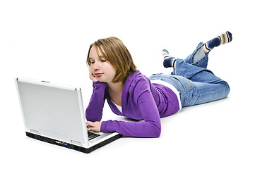 Image showing Girl with computer