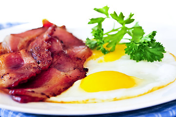 Image showing Bacon and eggs