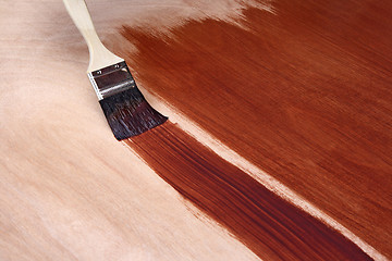 Image showing Painting with brown paint