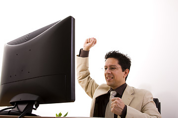Image showing businessman showing his success