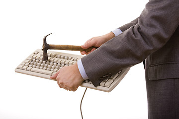 Image showing destroying the keyboard
