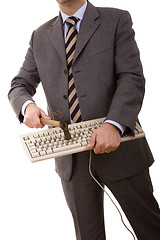 Image showing destroying the keyboard