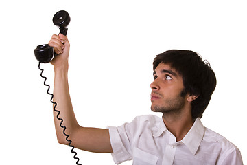 Image showing Calling someone