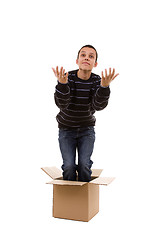 Image showing young man inside the box