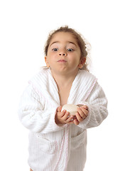 Image showing Young girl with soap