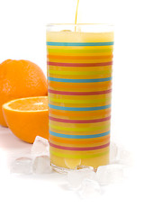 Image showing oranges, ice and juice