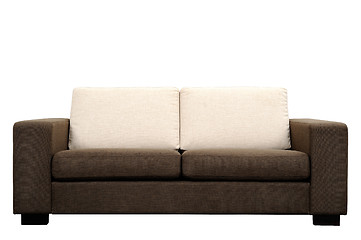 Image showing Brown sofa, isolated
