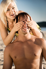 Image showing Couple on the beach