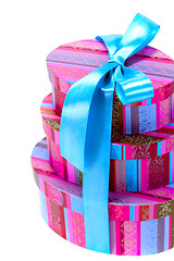 Image showing pyramid of colorfull gift boxes