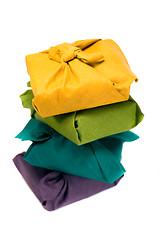 Image showing stack of colorful gift boxes