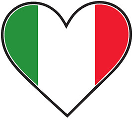 Image showing Italy Heart Flag