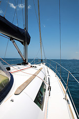 Image showing yacht in the blue sea.