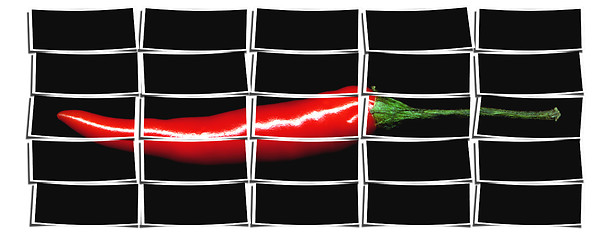 Image showing red chili pepper collage